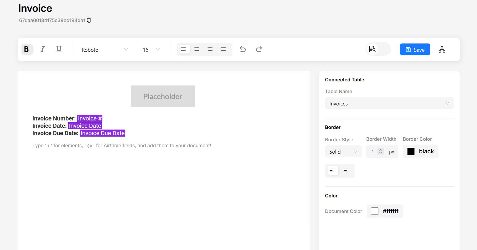 Editor view